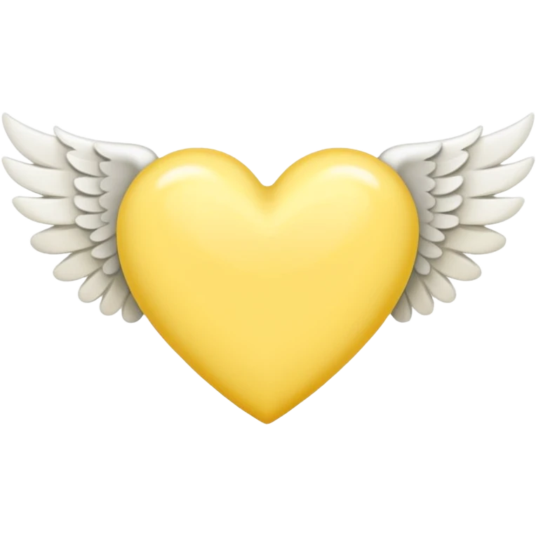 Yellow heart with white wings emoji
