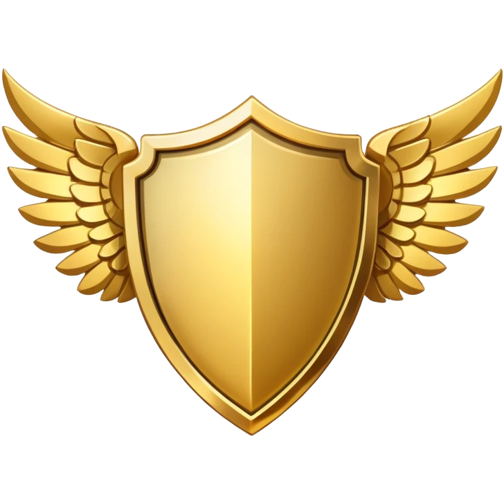 Gold shield with wings and VIP text in the center emoji