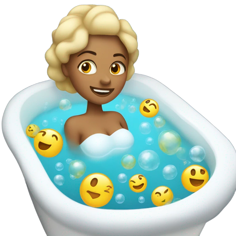A woman taking a bath emoji
