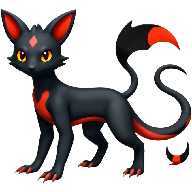 Salandit-Umbreon-Litten-Fakémon-hybrid-creature (full body)  emoji