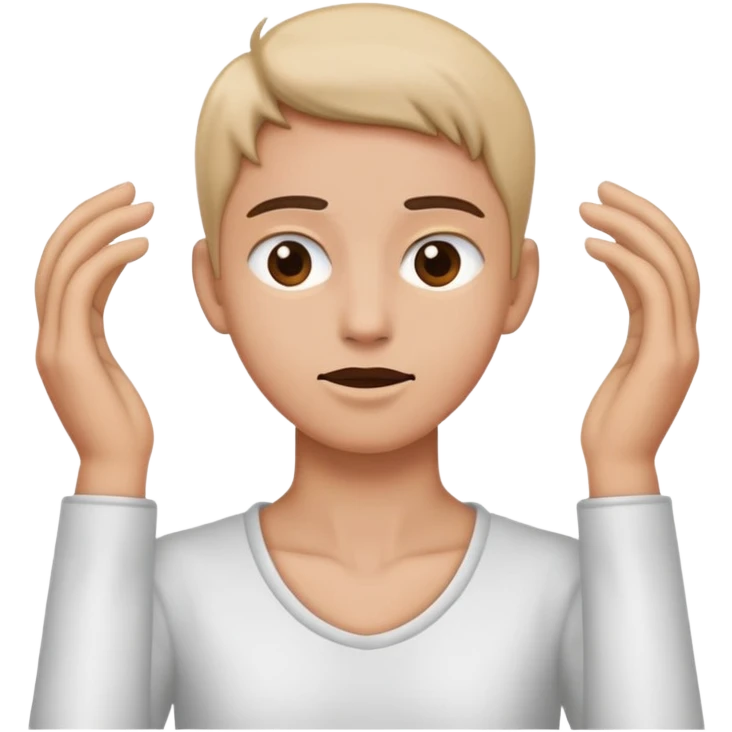 person holding neck with both hands emoji