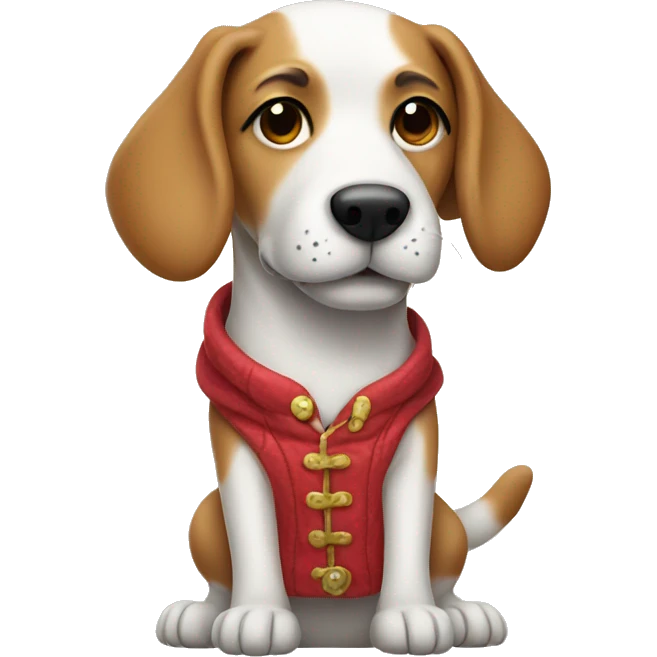 A dog in clothing  emoji