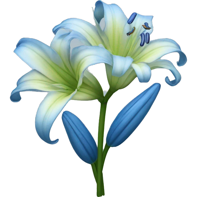 Blue bunch Lily flower emoji