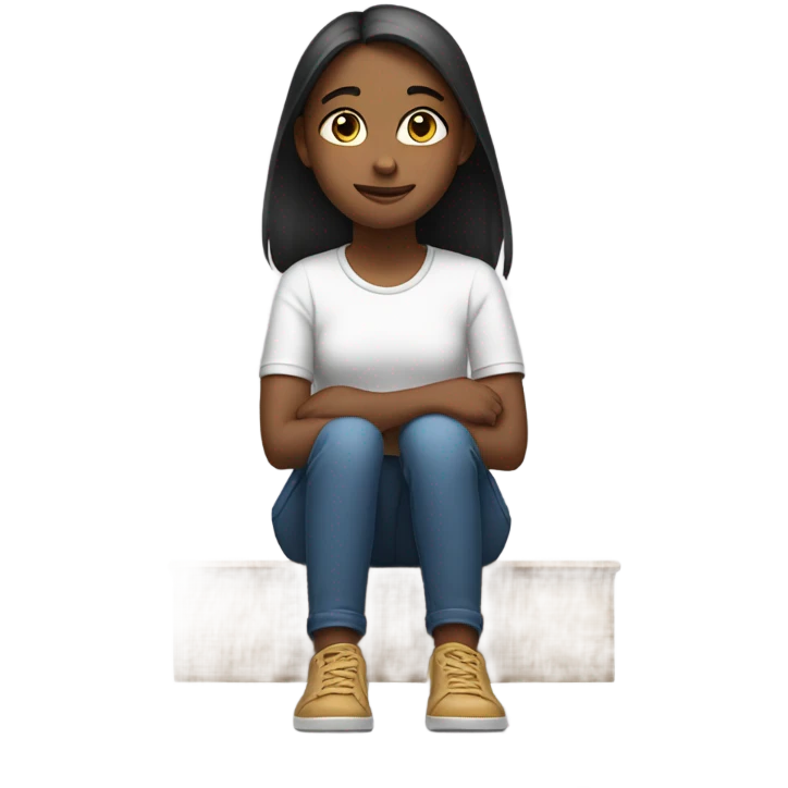 girl with hands on knees looking back behind her  emoji