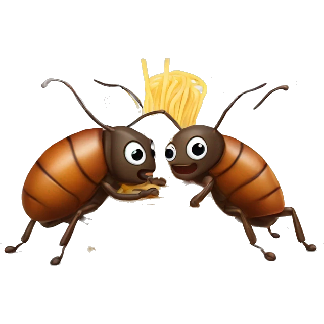 two cockroaches sharing spaghetti emoji