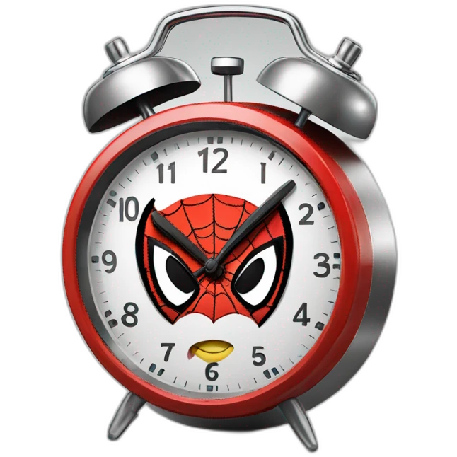 Funny spiderman alarm clock emoji