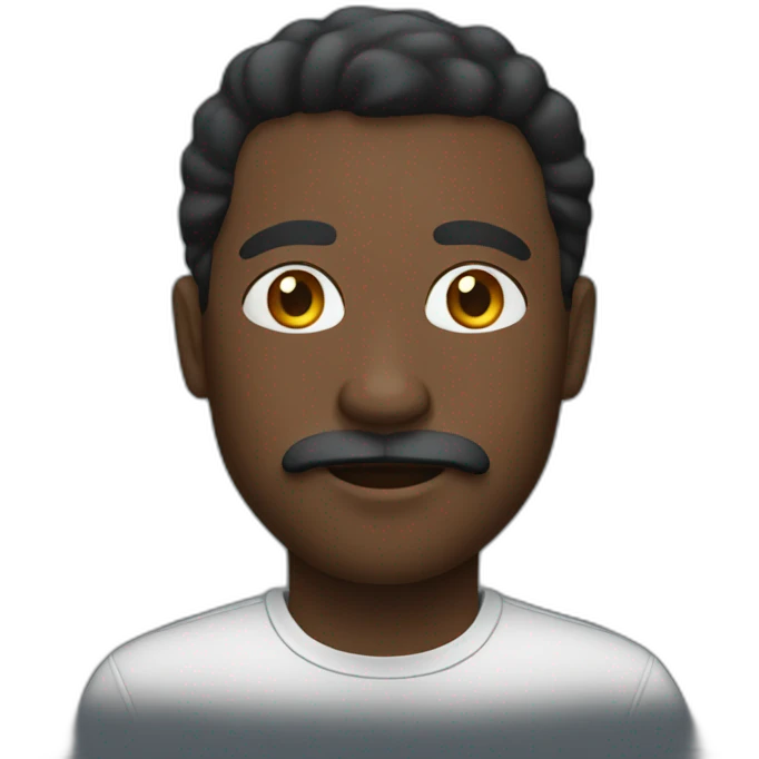 Black man with mustache emoji