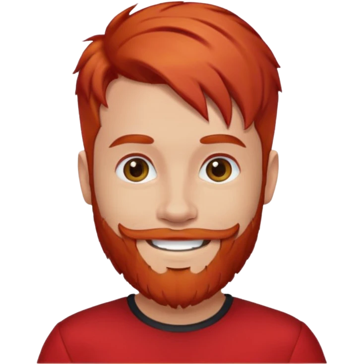 bearded uncrowned king  red outfit red hair emoji