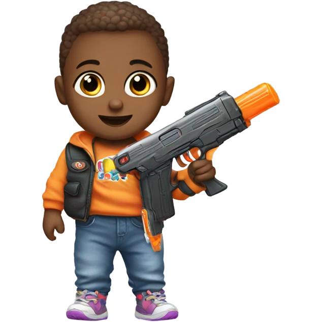 Baby with a nerf gun emoji