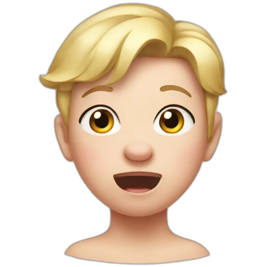 squealing pig with short blonde hair emoji