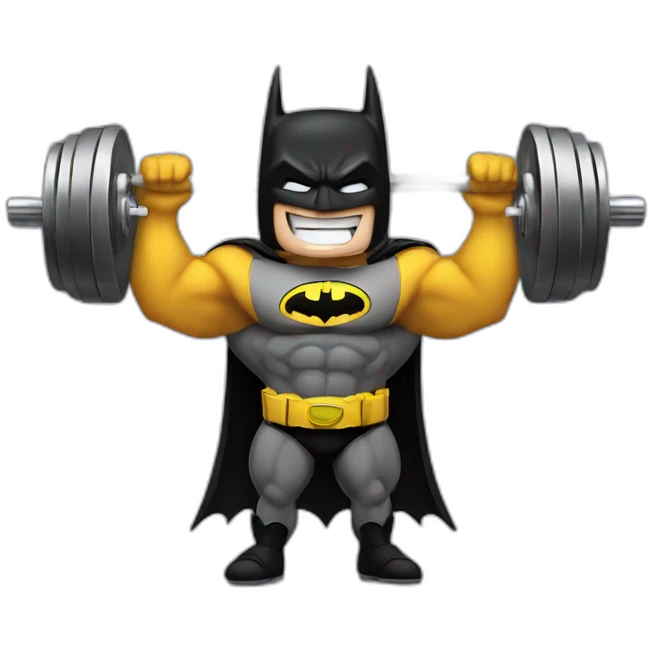 batman lifting weights emoji