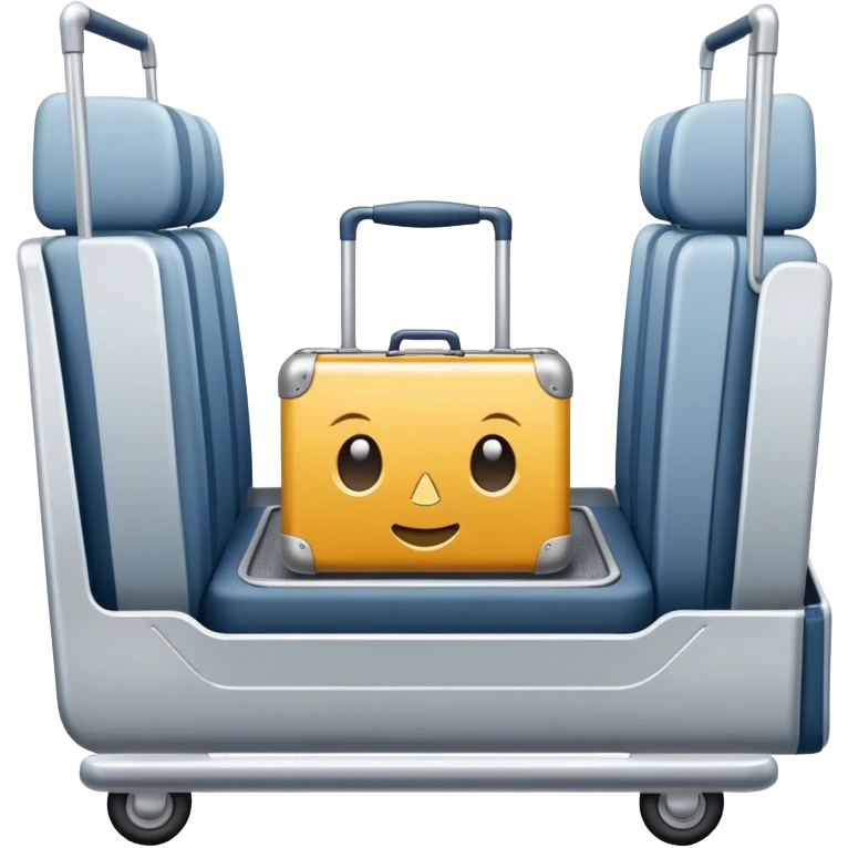 Metal square trolley on a airplane emoji