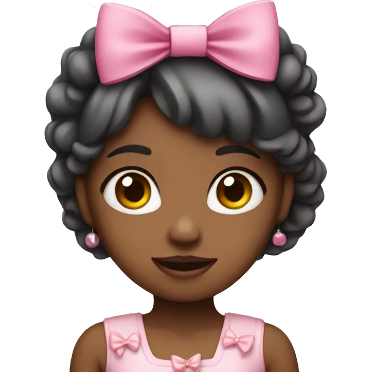 Girl wearing a pink bow emoji