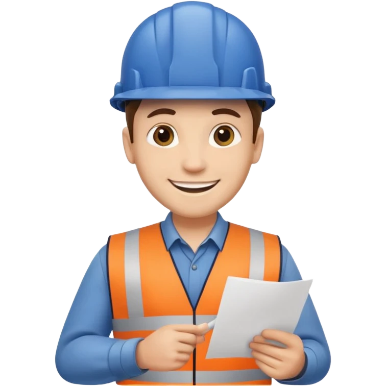 railway engineer carrying a piece of paper in front of him emoji