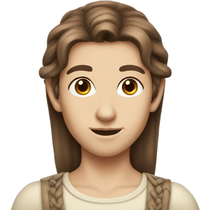 Brown hair pale elf  emoji