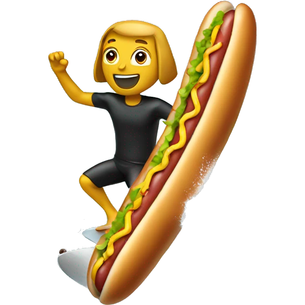 hot dog surfing emoji