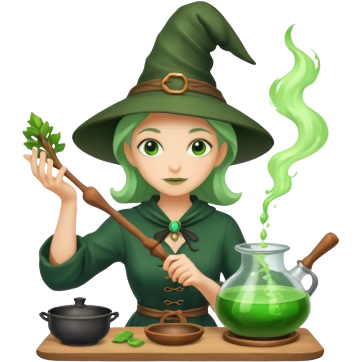 green witch cooking potion emoji