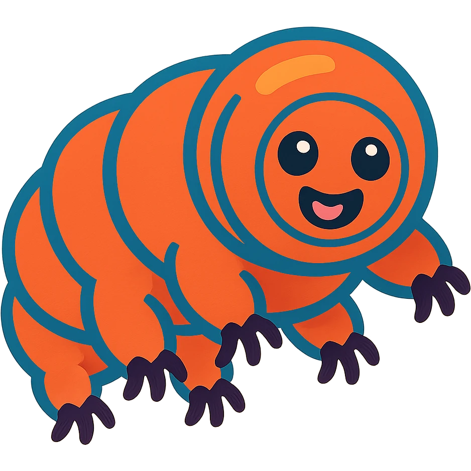 friendly expression vibrant cartoon tardigrade emoji