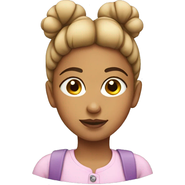 Girl with two buns  emoji