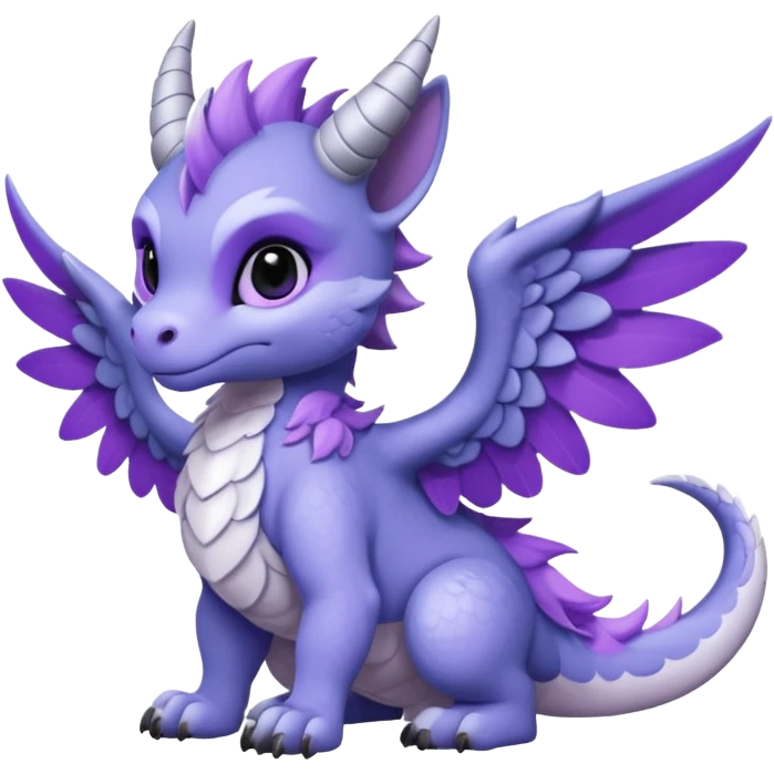 Indigo, white, black, grey, violet "Dutch Angel Dragon" emoji