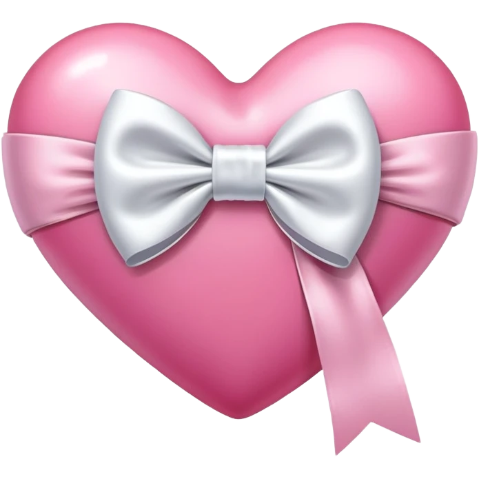 Pink heart with white bow  emoji