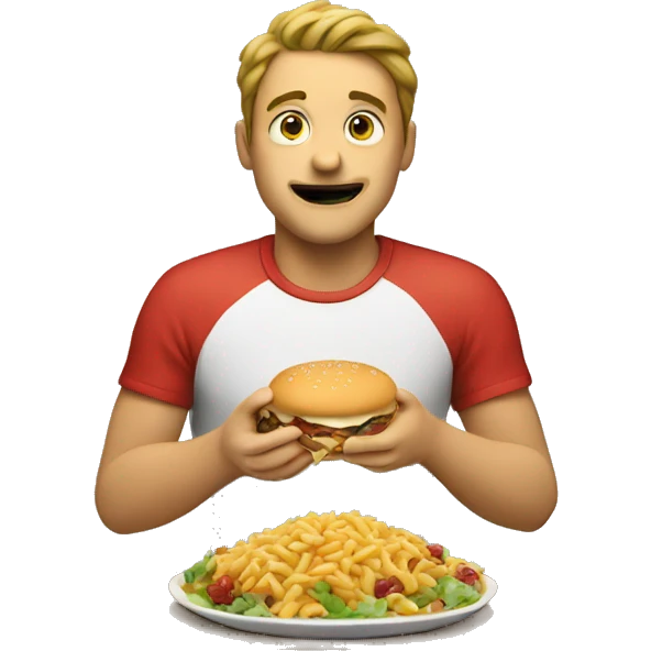 Guy eating food emoji