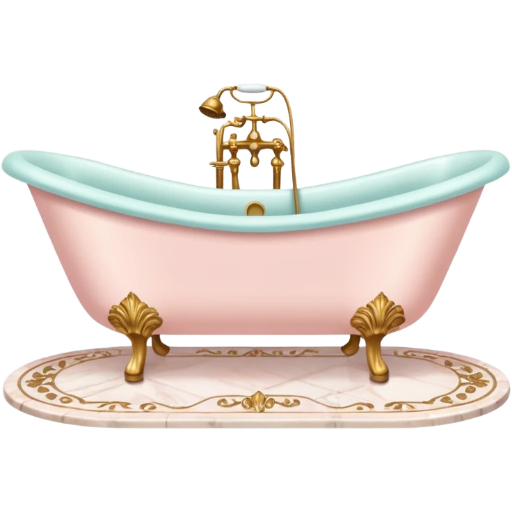 Pastel luxury marble bathtub with fancy elegant legs emoji