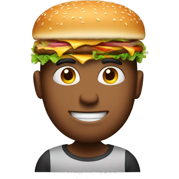  man with Burger as a head emoji