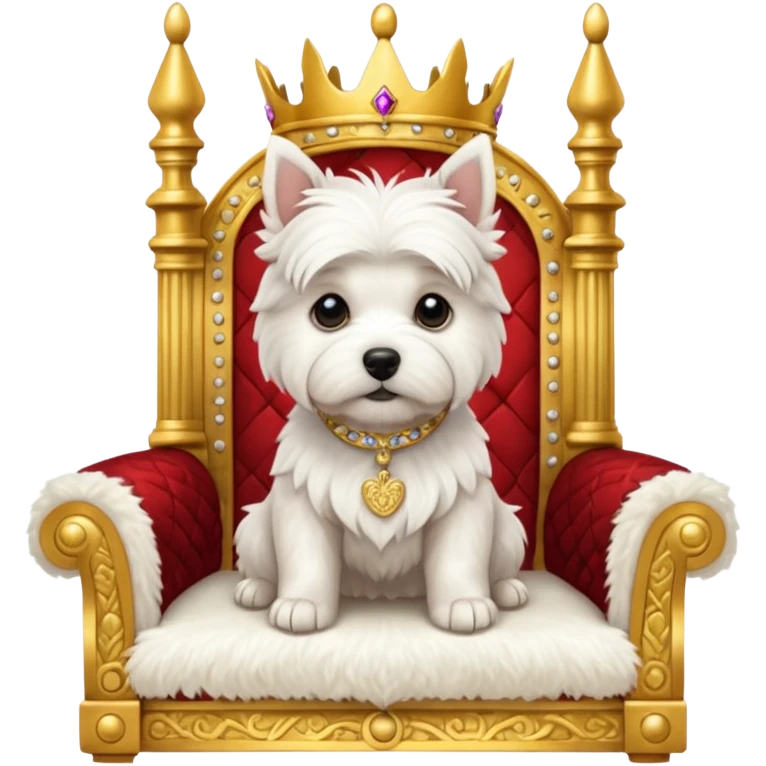 a cute west highland terrier sitting on a throne emoji