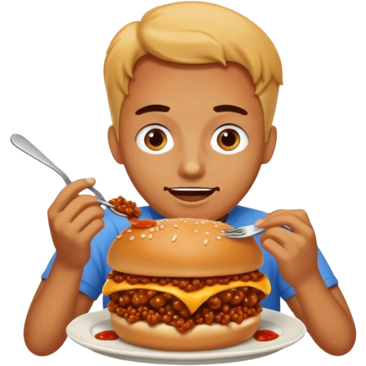 person eating sloppy joe emoji