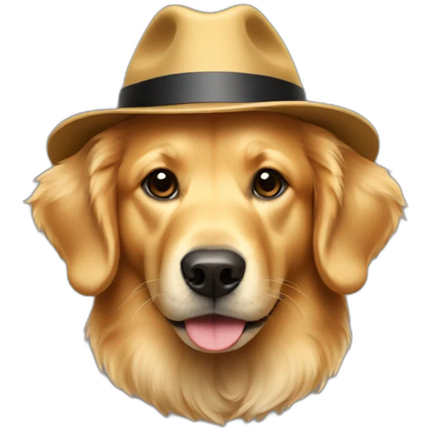 golden retriever with fedora emoji