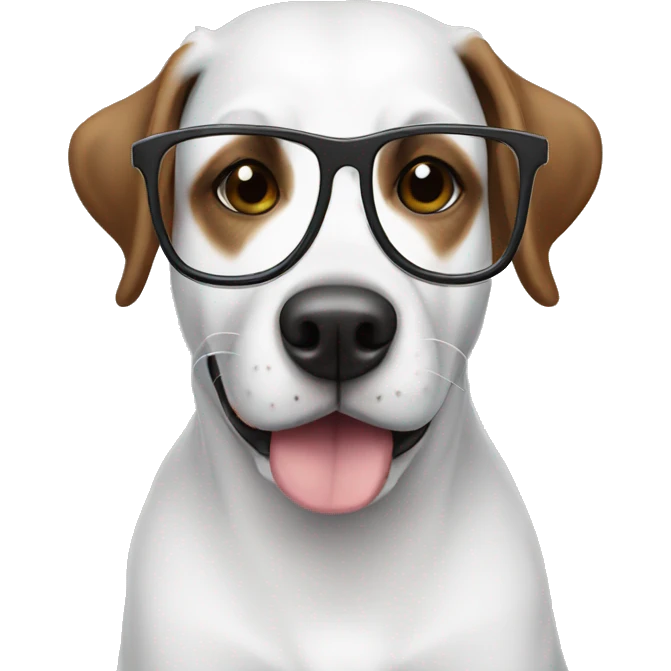 Dog wear glasses emoji
