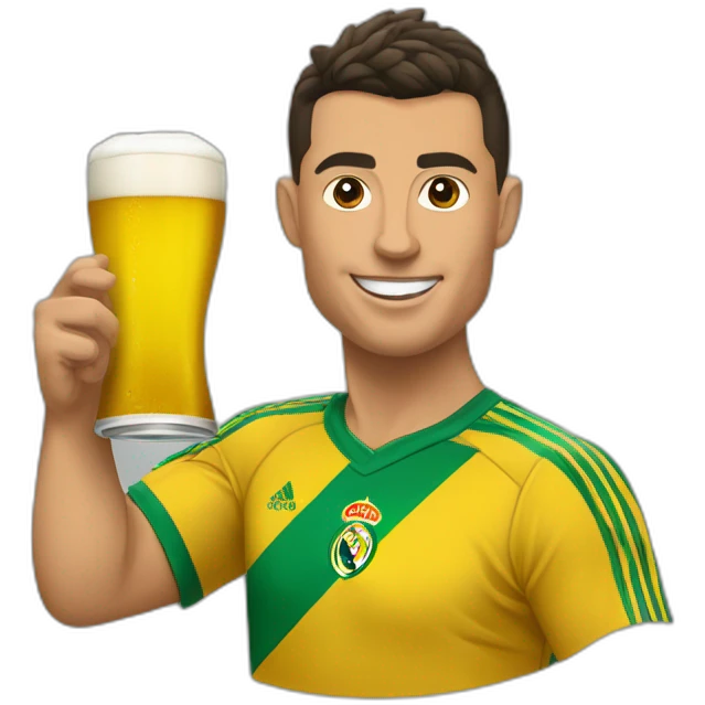 Ronaldo-buvant-une-bière emoji