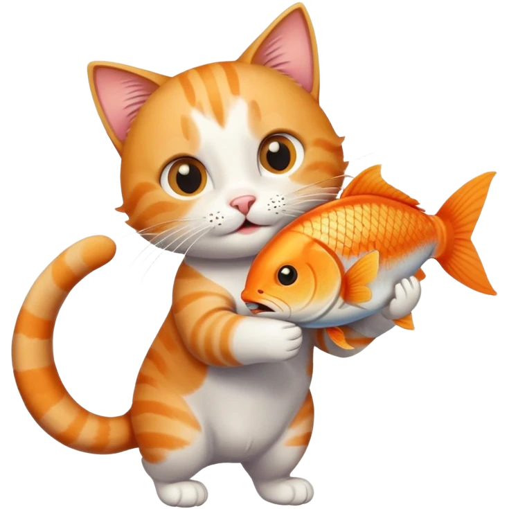 A cat with fish emoji
