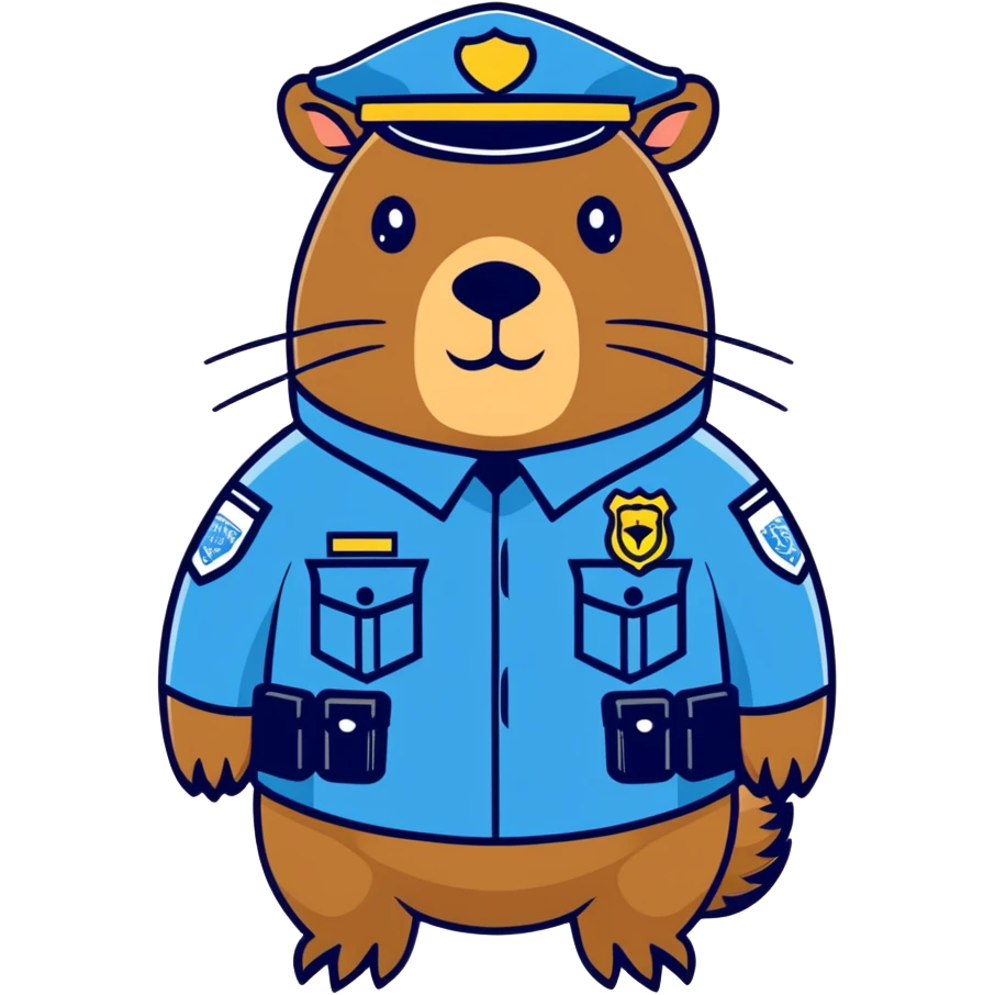 Capybara in a police officer uniform ￼ emoji