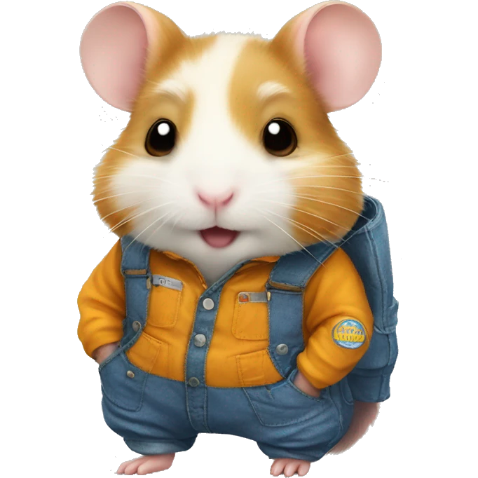 hamster in overalls inscription "Nanxing" emoji