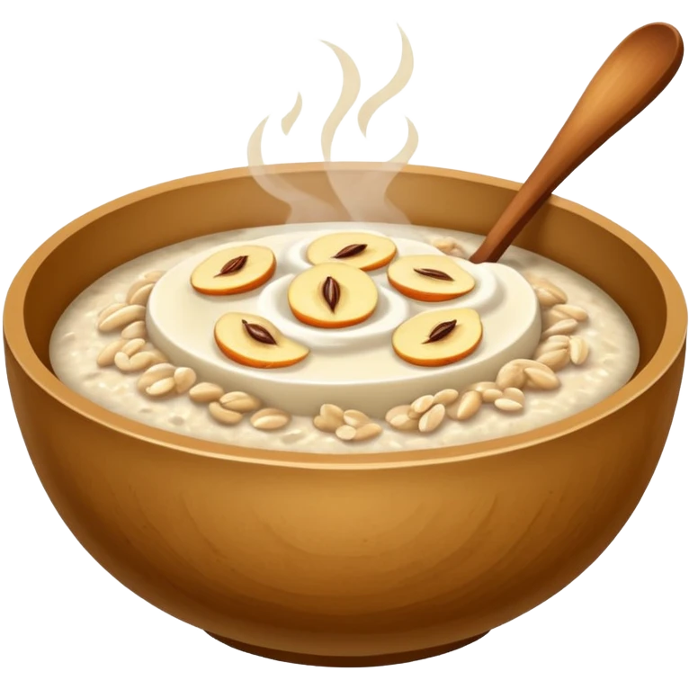 oatmeal porridge bowl, emoji