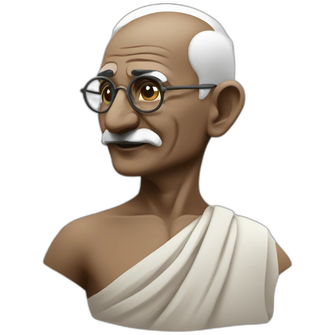 gandhi side profile with extrusion around his torso emoji