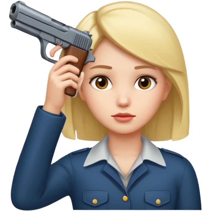 Girl holding a gun hand to head not real gun but made with a hand emoji