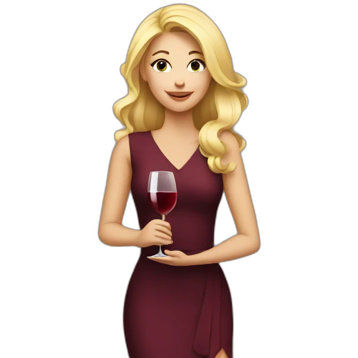 blonde girl with wine in her hand emoji