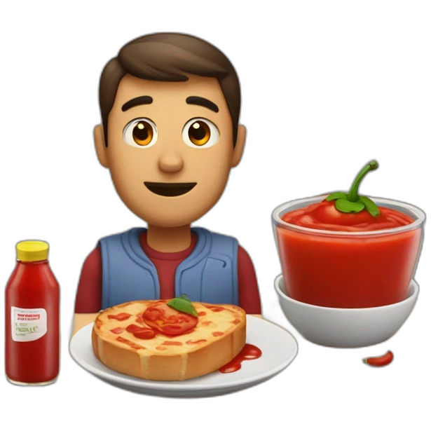 Homme enceinte avec du ketchup emoji