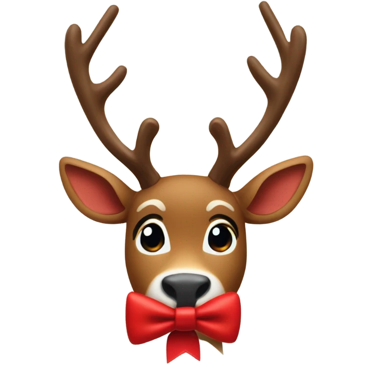 Rudolf with red bow emoji