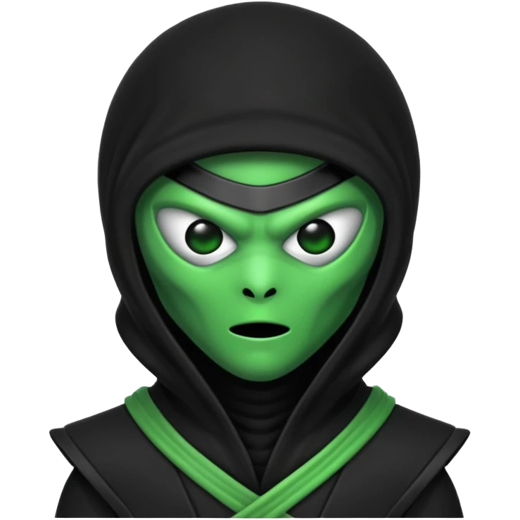 Alien wearing ninja mask emoji