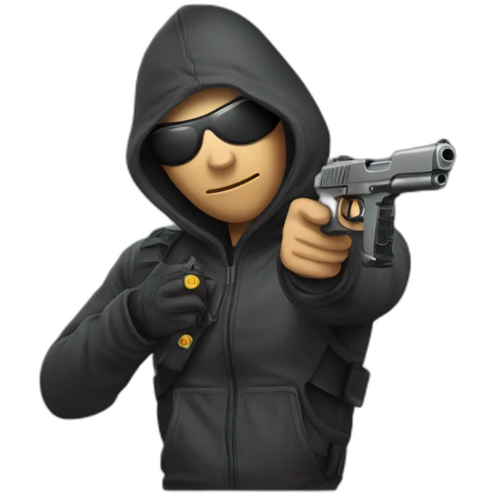hacker with gun emoji