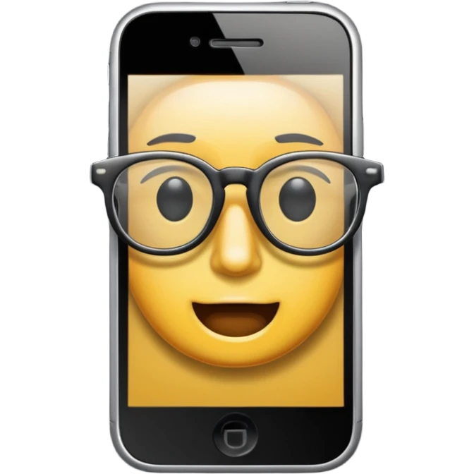 phone with glasses emoji
