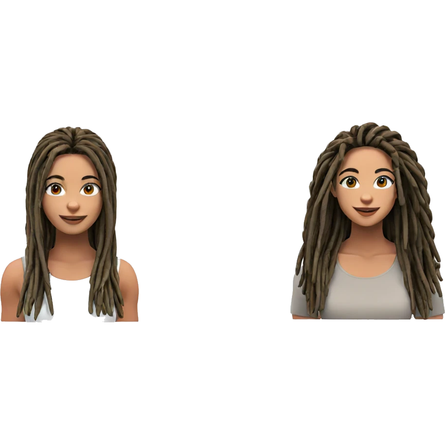 smiling girl with dreadlocks emoji
