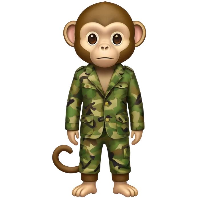 monkey wearing camo suit emoji