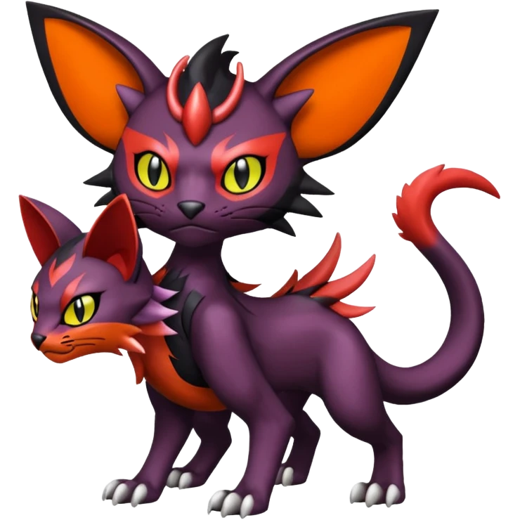 Dark exgy Liepard-Noivern-Litten-Sprigatito-Pokémon-fusion-creature (full body) emoji
