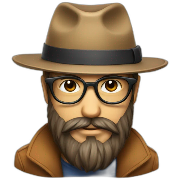 Beard, hat and glasses emoji