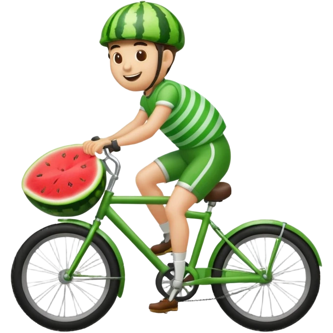 Watermelon riding a bike  emoji